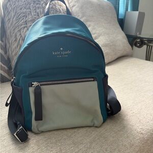 kate spade New York Teal and Light Gray Mini Backpack